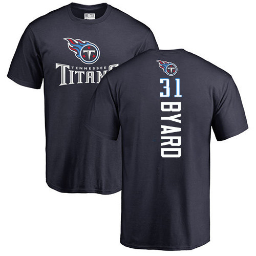 Tennessee Titans Men Navy Blue Kevin Byard Backer NFL Football #31 T Shirt